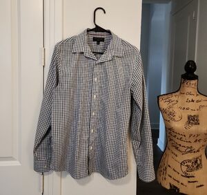 Banana Republic Navy and White Gingham Shirt
